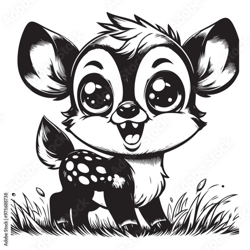 cute deer clipart vector design,awesome cute deer svg,high resolution printable cute deer artwork