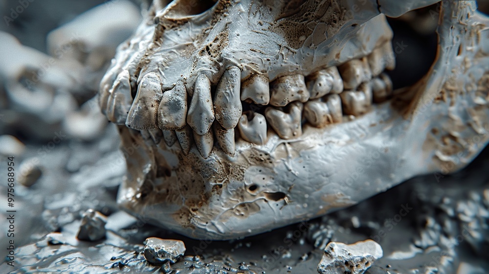 Close-up of a Detailed Animal Skull Close-up of a Detailed Animal Skull