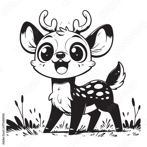 cute deer clipart vector design,awesome cute deer svg,high resolution printable cute deer artwork