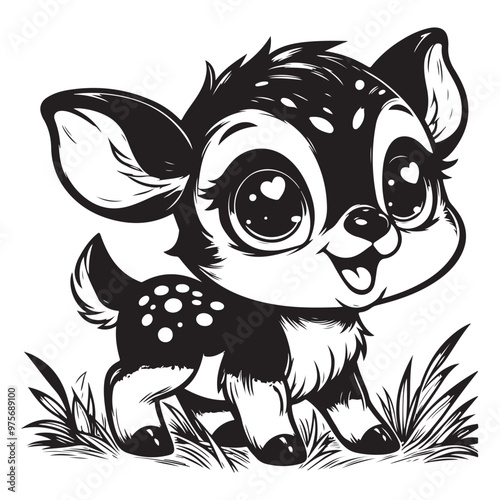 cute deer clipart vector design,awesome cute deer svg,high resolution printable cute deer artwork