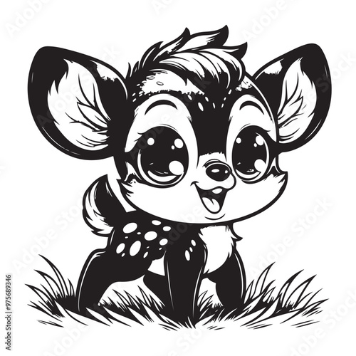 cute deer clipart vector design,awesome cute deer svg,high resolution printable cute deer artwork
