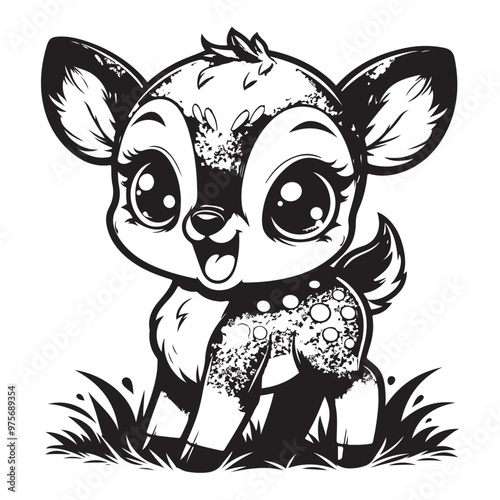 cute deer clipart vector design,awesome cute deer svg,high resolution printable cute deer artwork