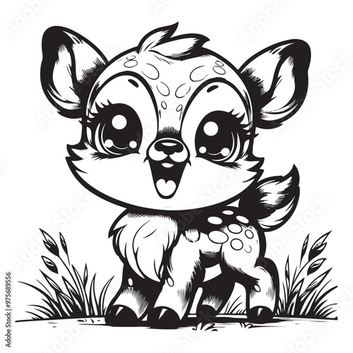 cute deer clipart vector design,awesome cute deer svg,high resolution printable cute deer artwork