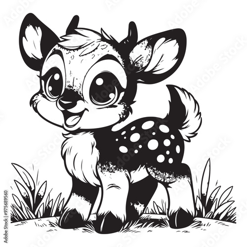 cute deer clipart vector design,awesome cute deer svg,high resolution printable cute deer artwork