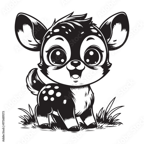 cute deer clipart vector design,awesome cute deer svg,high resolution printable cute deer artwork