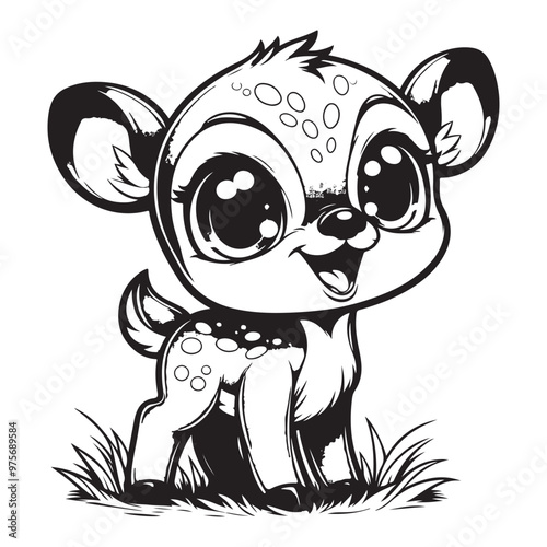 cute deer clipart vector design,awesome cute deer svg,high resolution printable cute deer artwork
