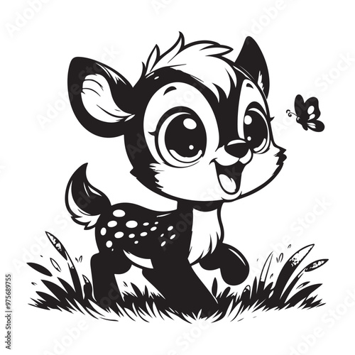cute deer clipart vector design,awesome cute deer svg,high resolution printable cute deer artwork