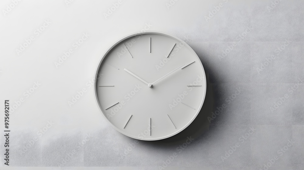 108. A minimalist white clock with a clean face 108. A minimalist white clock with a clean face
