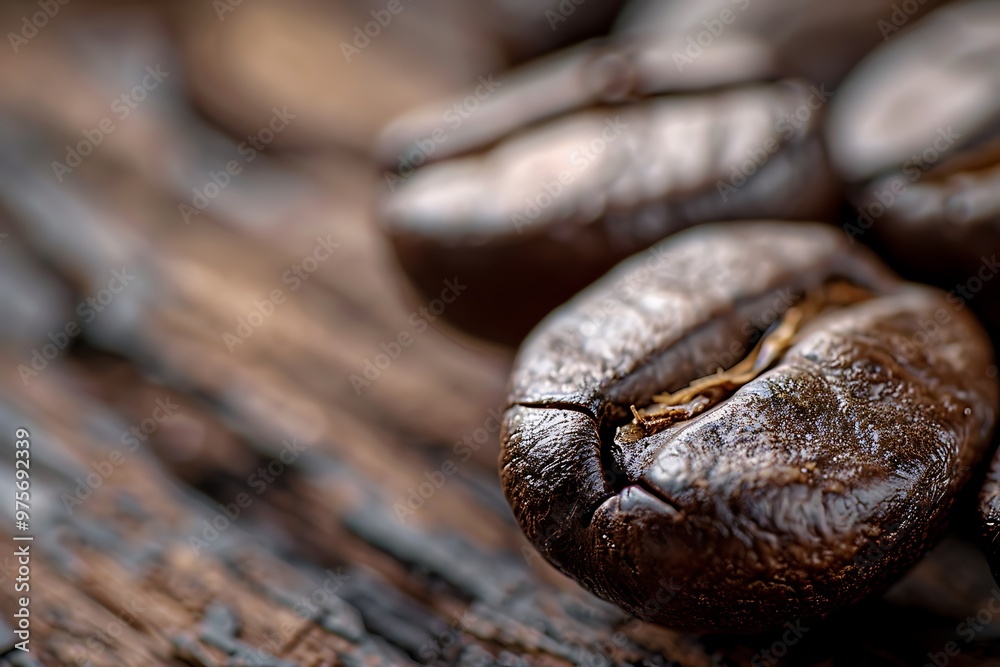 Coffee beans on a wooden background. Close-up. Coffee beans on a wooden background. Close-up.