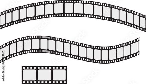 film reel vector set,cinema film transparent,Roll of retro film strip