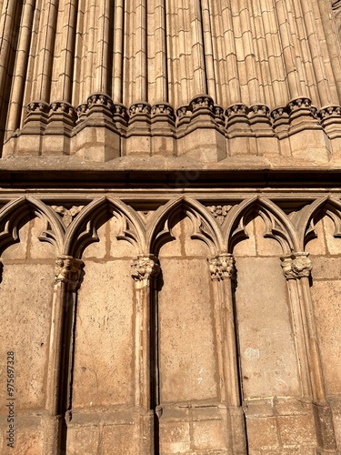 detail of the facade of a church
