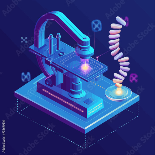 Isometric Medical Research Laboratory Illustration