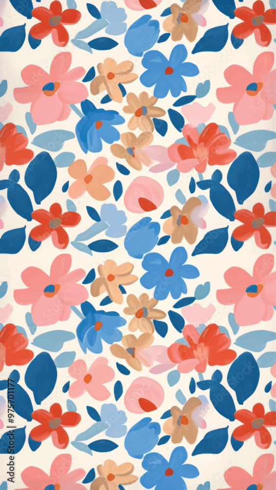 Vibrant floral pattern design Vibrant floral pattern design