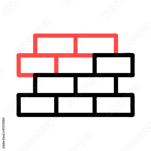 Vector icon of a brick wall in a modern style on a white background
