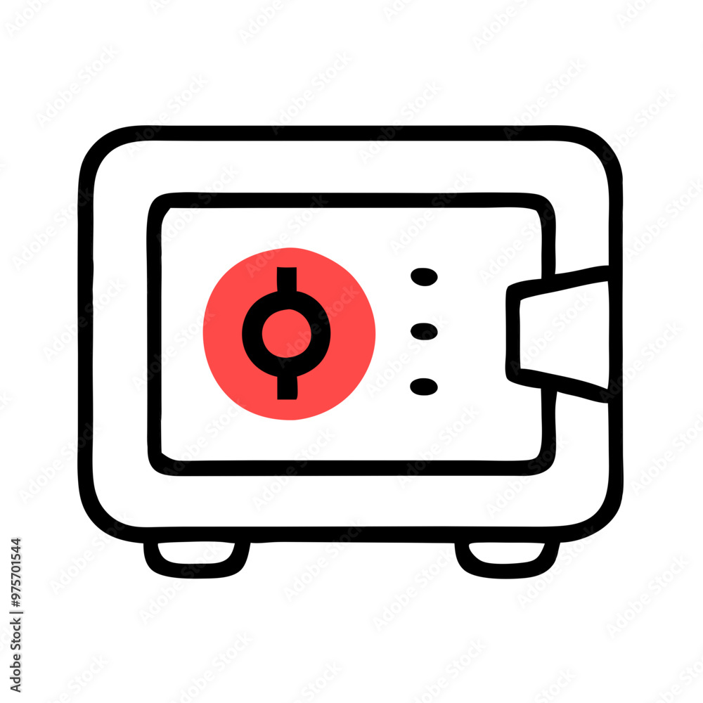 Safe vector icon illustration in red and black for security concept
Safe vector icon illustration in red and black for security concept