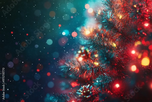 Abstract fantasy christmas tree background for festive wallpaper and header graphics