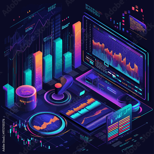 Isometric Virtual Stock Exchange Trading Platform