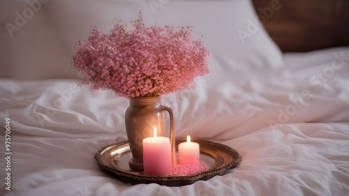 gypsophila on the bed