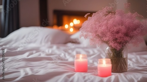 gypsophila on the bed