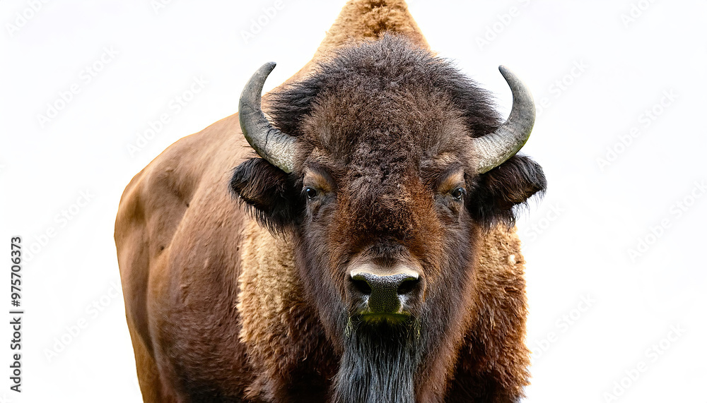 American bison isolated on white background American bison isolated on white background