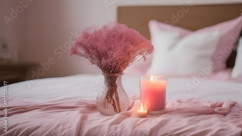 gypsophila on the bed