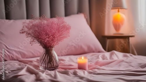 gypsophila on the bed