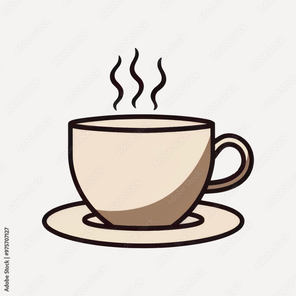 Obraz premium Steaming coffee cup illustration