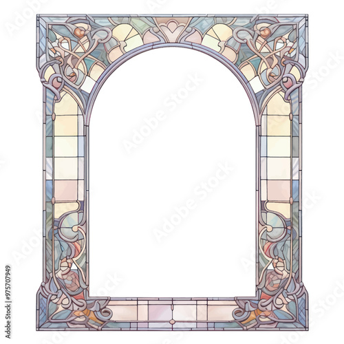 Ornate stained glass frame