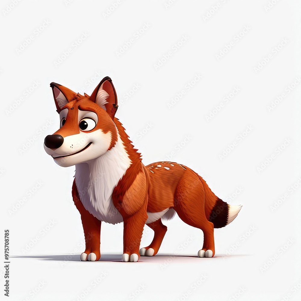 3d red fox cartoon illustration 3d red fox cartoon illustration