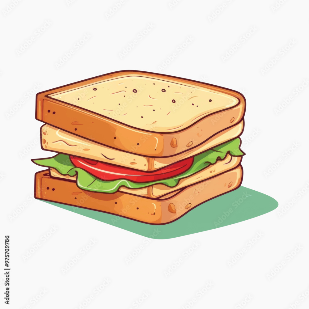 Delicious cartoon sandwich illustration Delicious cartoon sandwich illustration