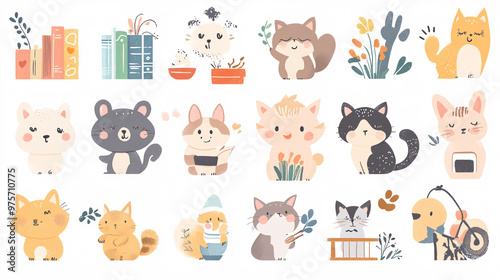 Cute Cats and Kittens Clipart