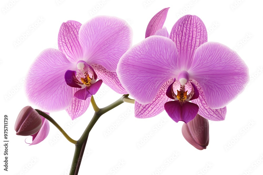 Pink Orchid Flower with White Background Pink Orchid Flower with White Background