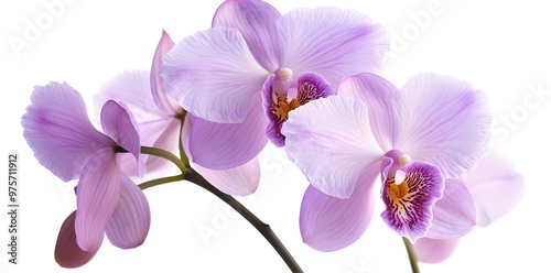 Pink Orchid Flowers on a White Background