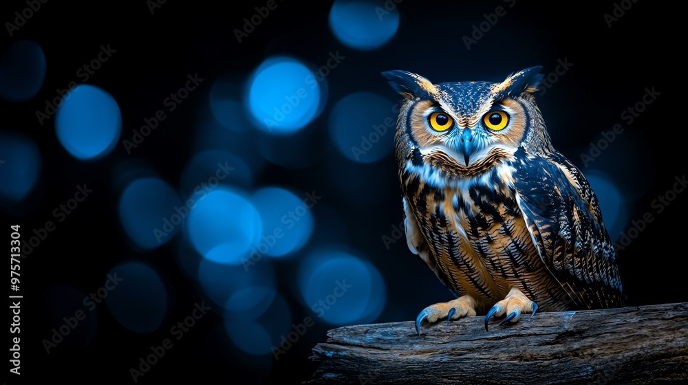 Moonlit Owl on Ancient Tree, a majestic owl perches silently on gnarled branches, illuminated by a full moon in a serene night sky. Moonlit Owl on Ancient Tree, a majestic owl perches silently on gnarled branches, illuminated by a full moon in a serene night sky.