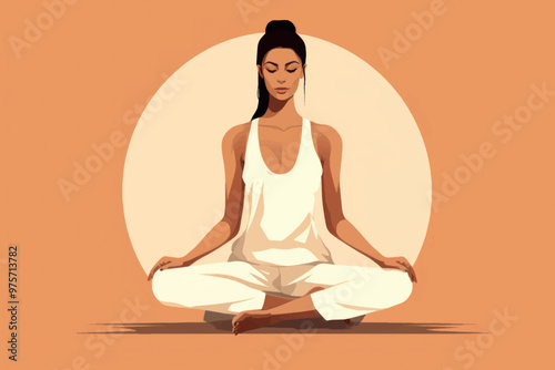 Meditative woman in serene pose