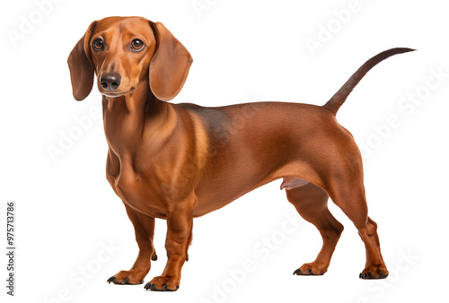 Elegant Brown Dachshund Dog Standing Proudly On Transparent Background