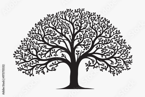 Elegant intricate tree silhouette design