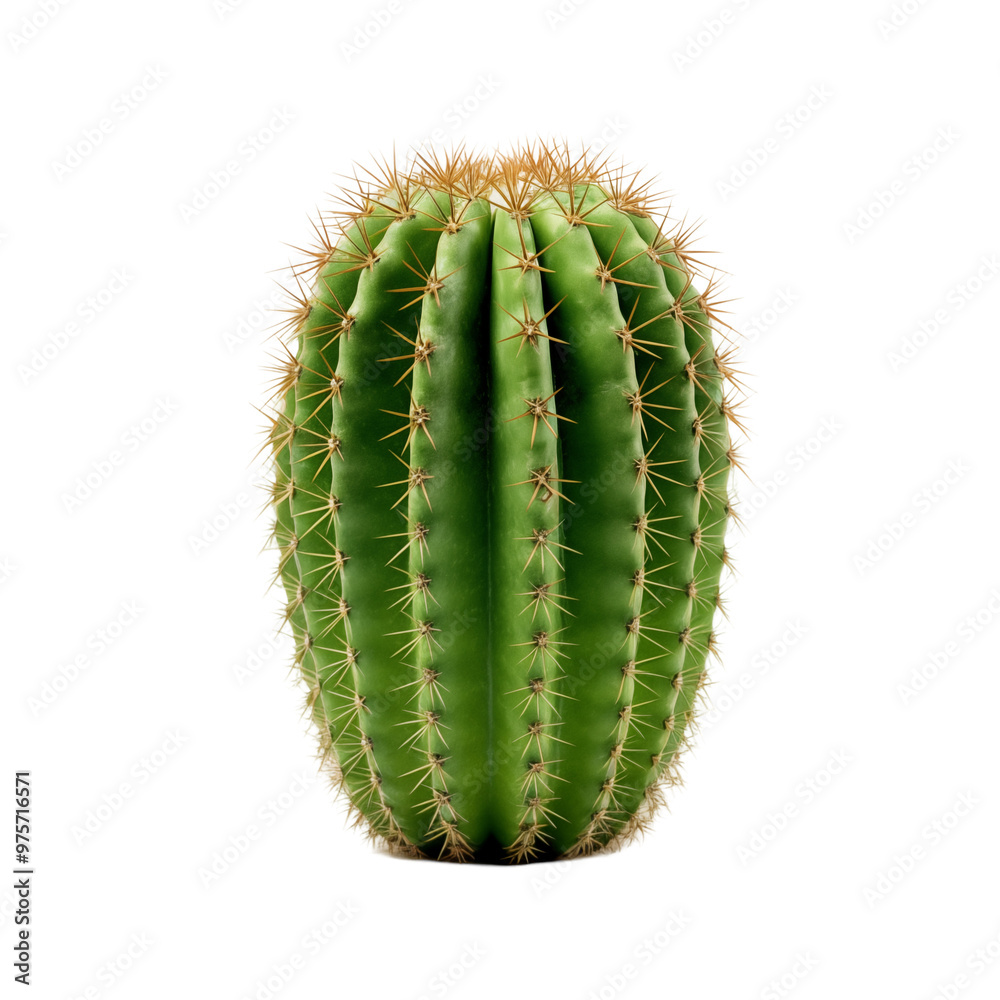 Green Round Cactus With Sharp Spines Isolated On Transparent Background Green Round Cactus With Sharp Spines Isolated On Transparent Background