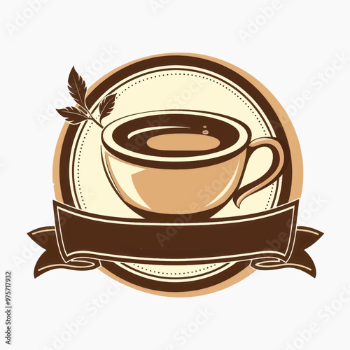 Vintage coffee cup logo design