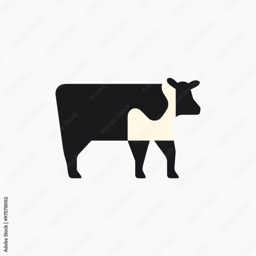 Minimalist black and white cow Minimalist black and white cow