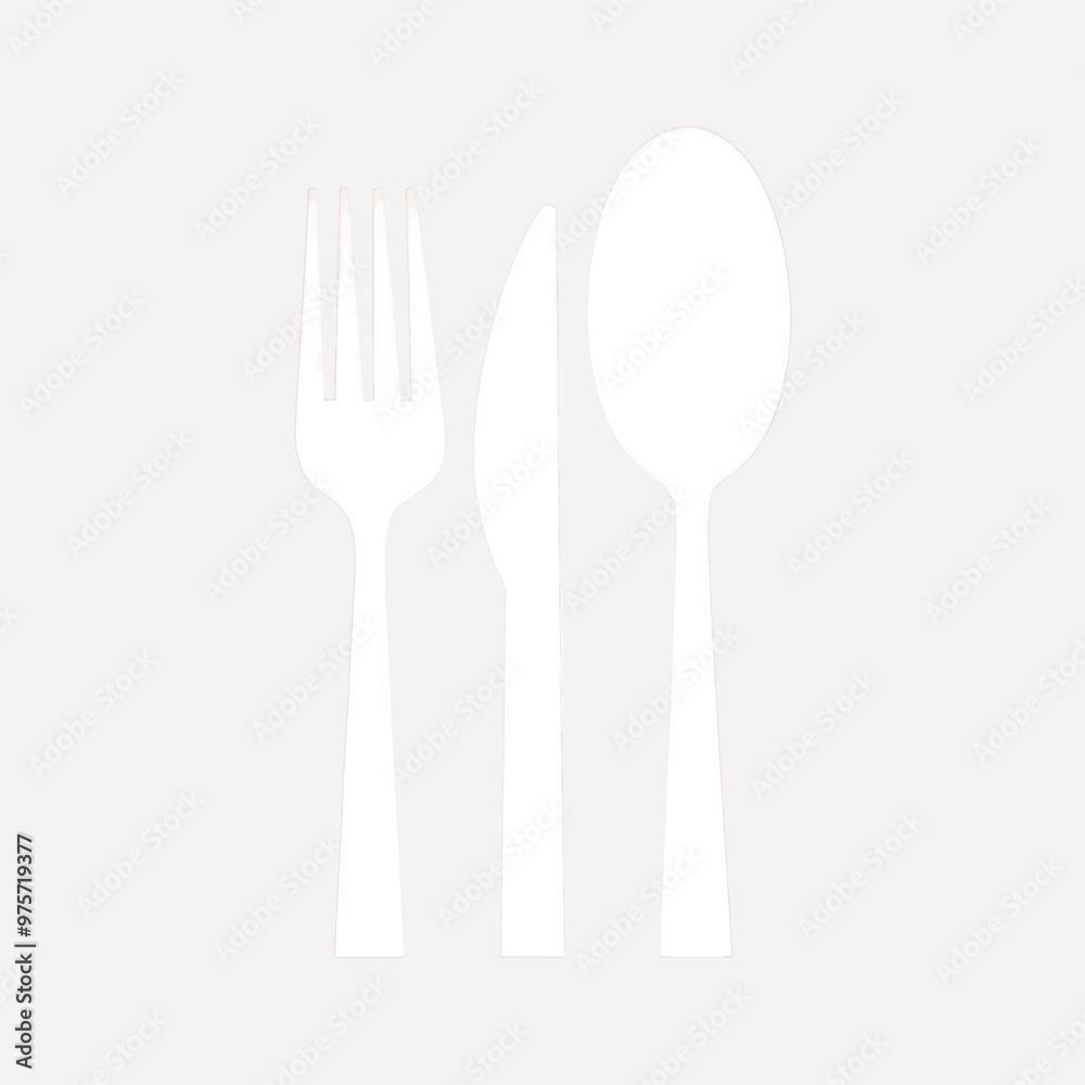 Minimalist cutlery silhouette design Minimalist cutlery silhouette design
