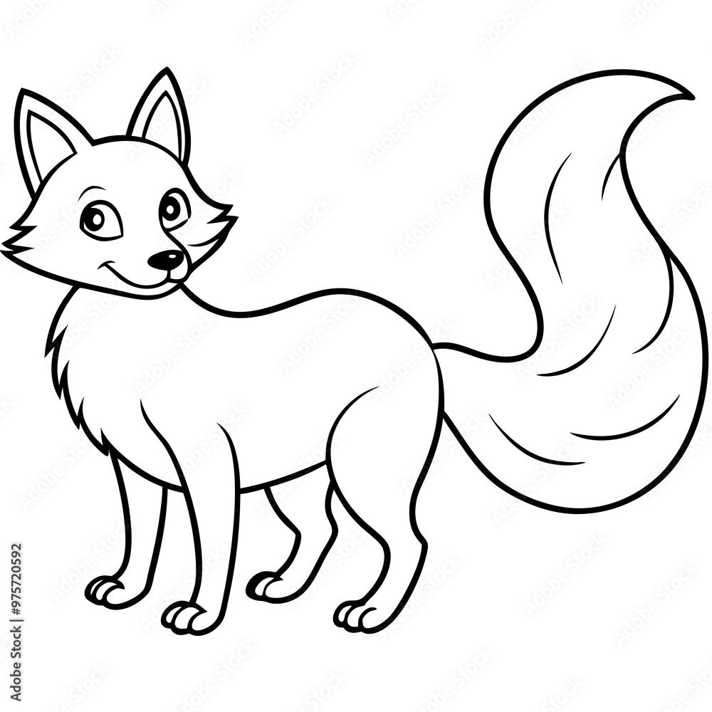 Fox in a playful pose with bushy tail and sharp pointed ears vector Fox in a playful pose with bushy tail and sharp pointed ears vector