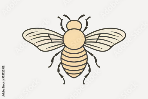 Simple minimalist bee illustration