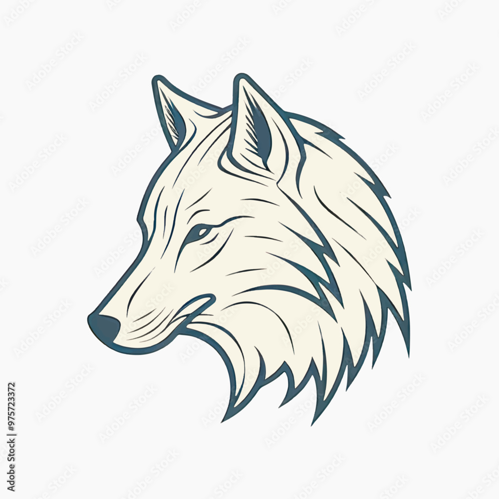 Elegant wolf head illustration Elegant wolf head illustration