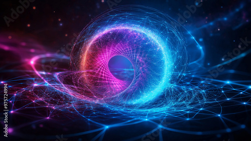 A stunning visualization of galactic wormhole, showcasing vibrant colors and intricate patterns