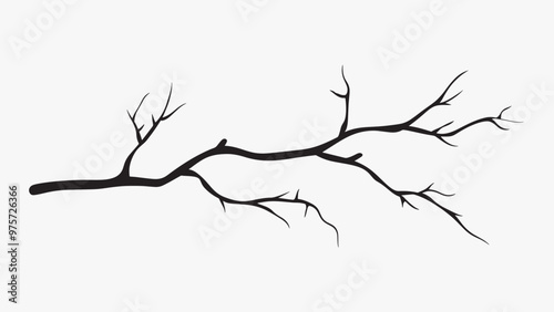 Minimalist bare tree branch silhouette