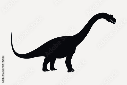 Silhouette of a Brachiosaurus dinosaur