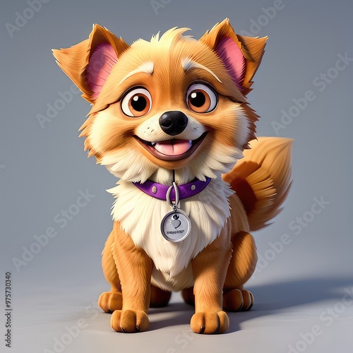 3d cartoon illustration of cute puppies 