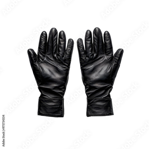 Black Leather Gloves Isolated