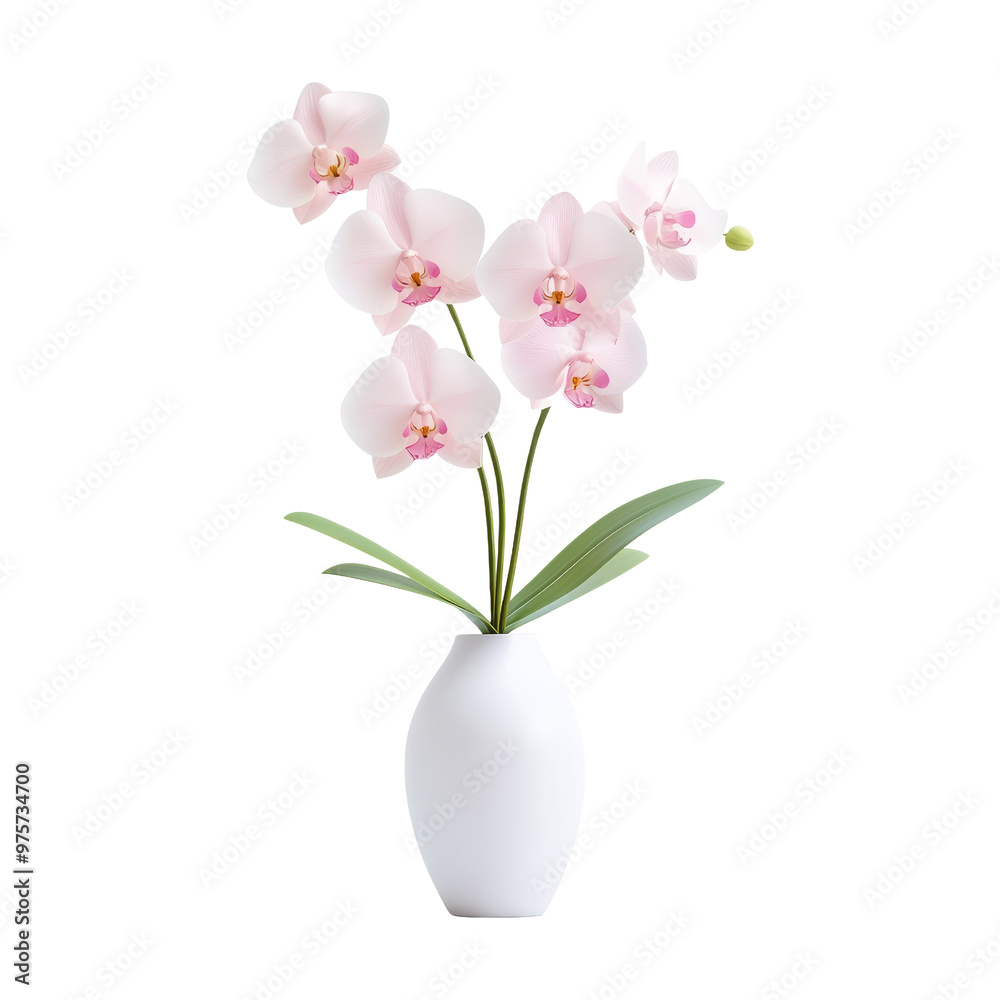 Pink Orchid in White Vase Pink Orchid in White Vase